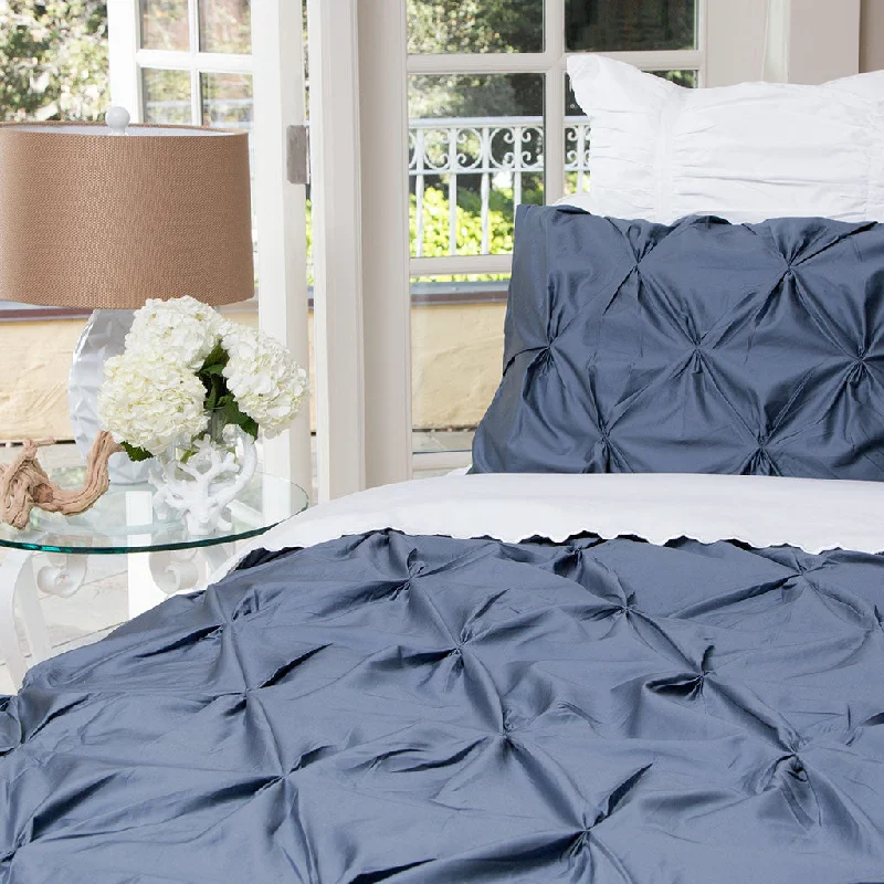 Clearance - priced duvet covers for a great deal on last - season modelsBed duvet covers to enhance the comfort and aesthetics of the bedroomSlate Blue Valencia Pintuck Duvet Cover