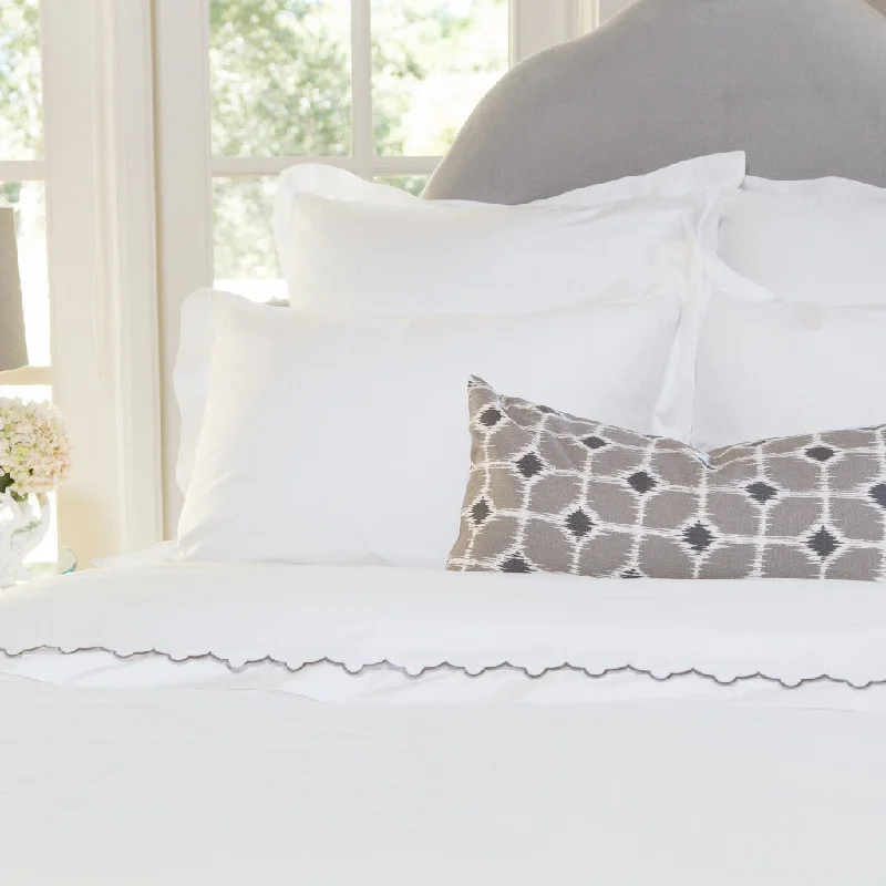 Embroidered duvet covers with intricate needlework for a luxurious touchPeninsula Soft White Duvet Cover