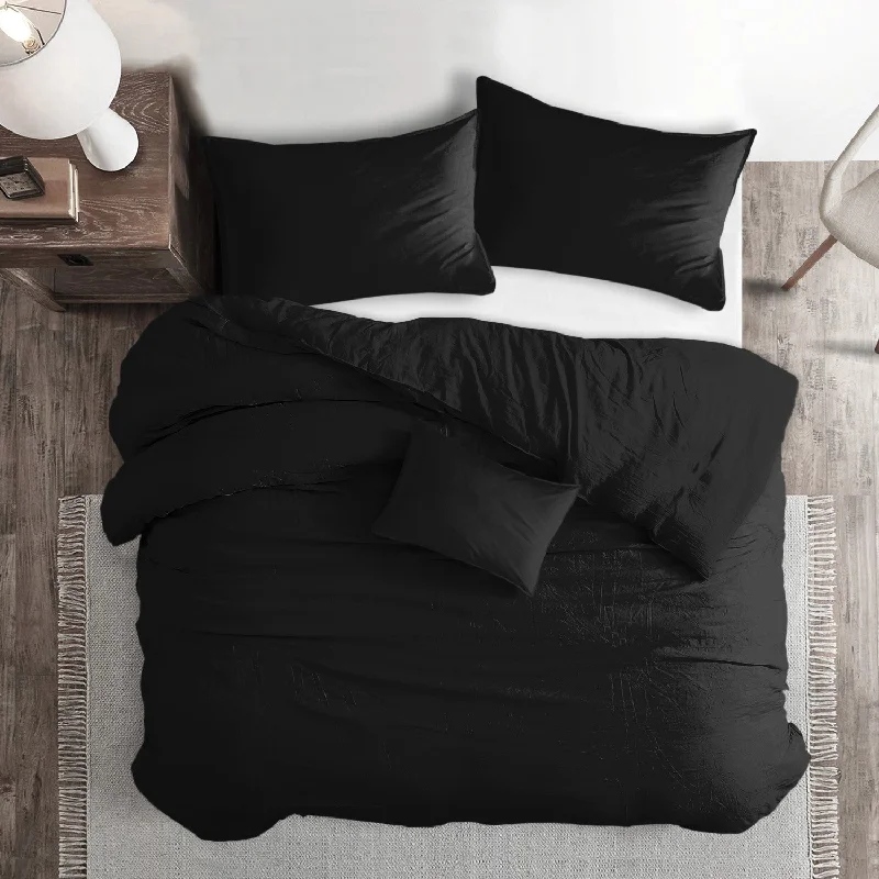 Organic cotton duvet covers for a chemical - free and eco - friendly optionSt Anne Black Bedding